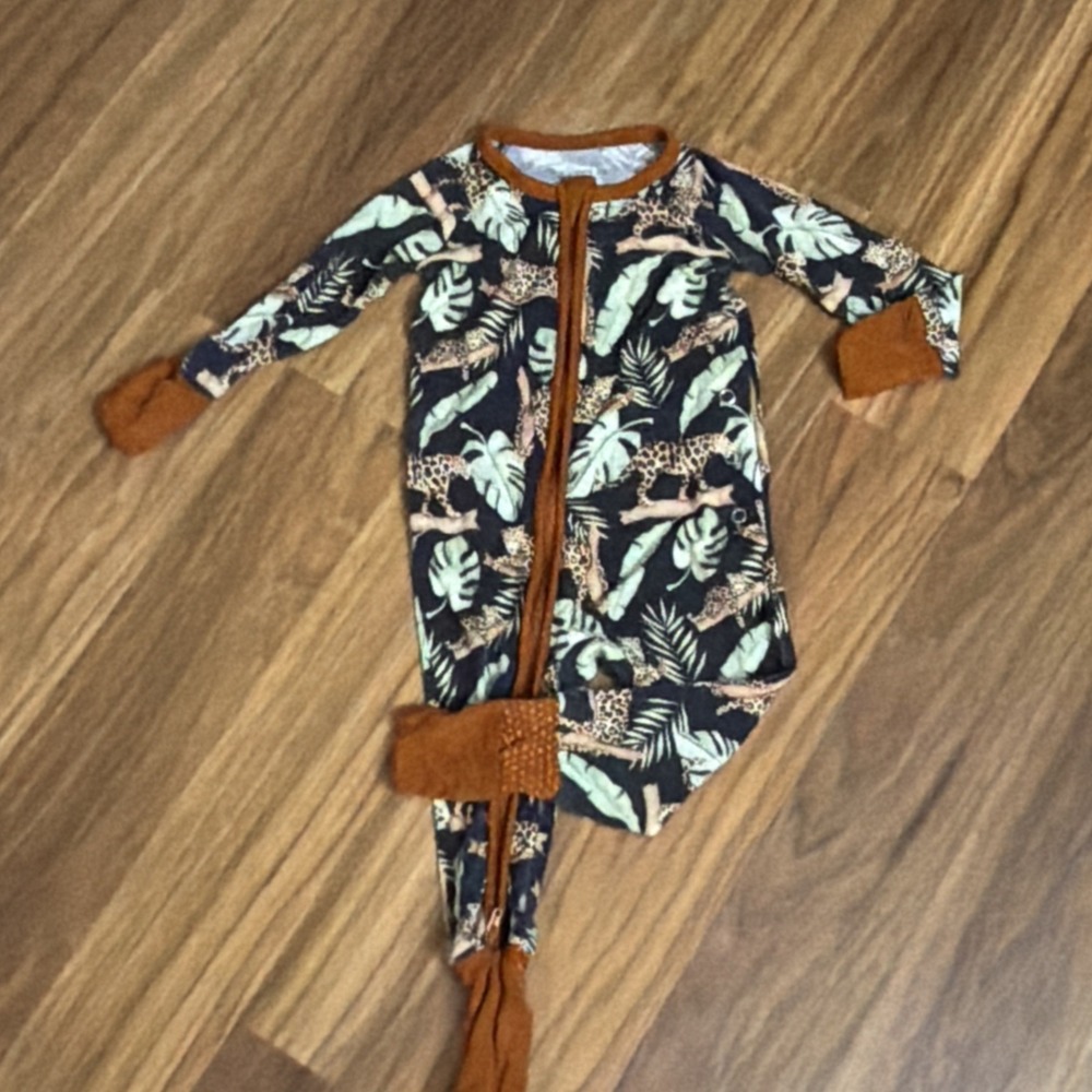Sleepy Sloth Baby Boys 3-6 Months Jungle Cheetah Footie Sleeper Pajamas Bamboo